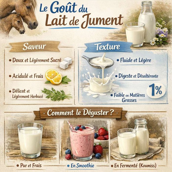 Le goût du lait de jument : saveur et conseils de dégustation