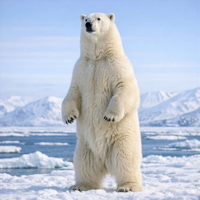 Ours blanc debout : taille, hauteur et gabarit impressionnant