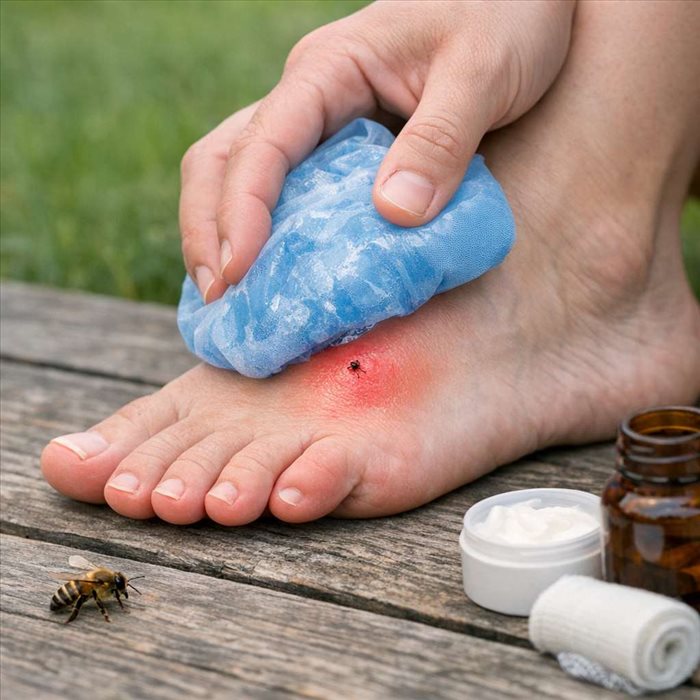 Piqûre d’abeille au pied : soulager la douleur vite et bien
