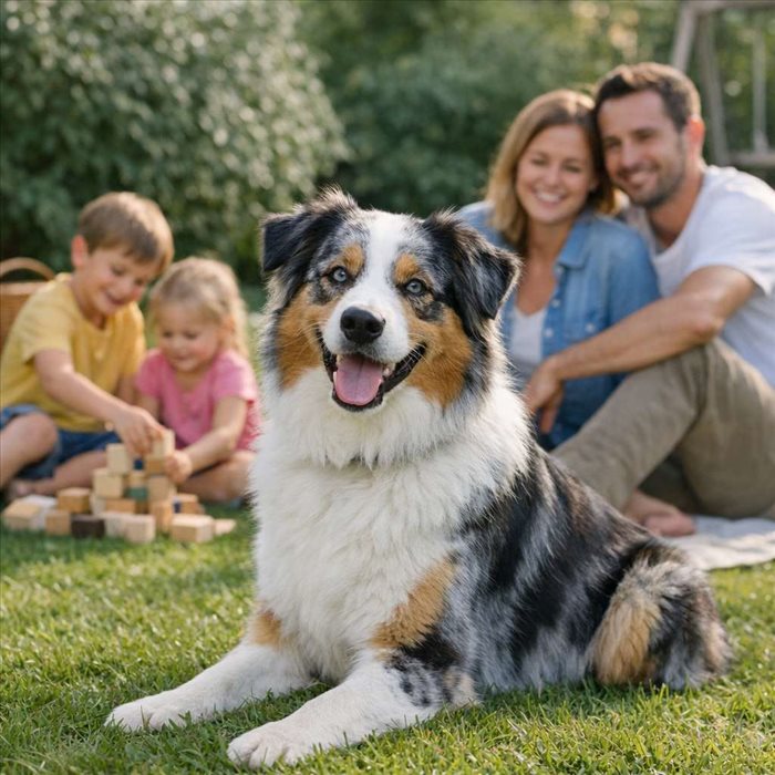 Berger australien et famille : compatibilité, enfants et conseils