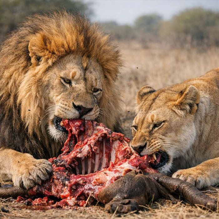 Que mangent les lions ? Régime, proies et chasse du roi