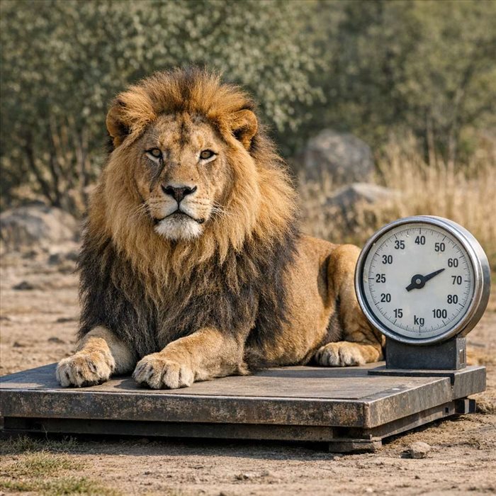 Combien pèse un lion mâle ? Poids moyen et records